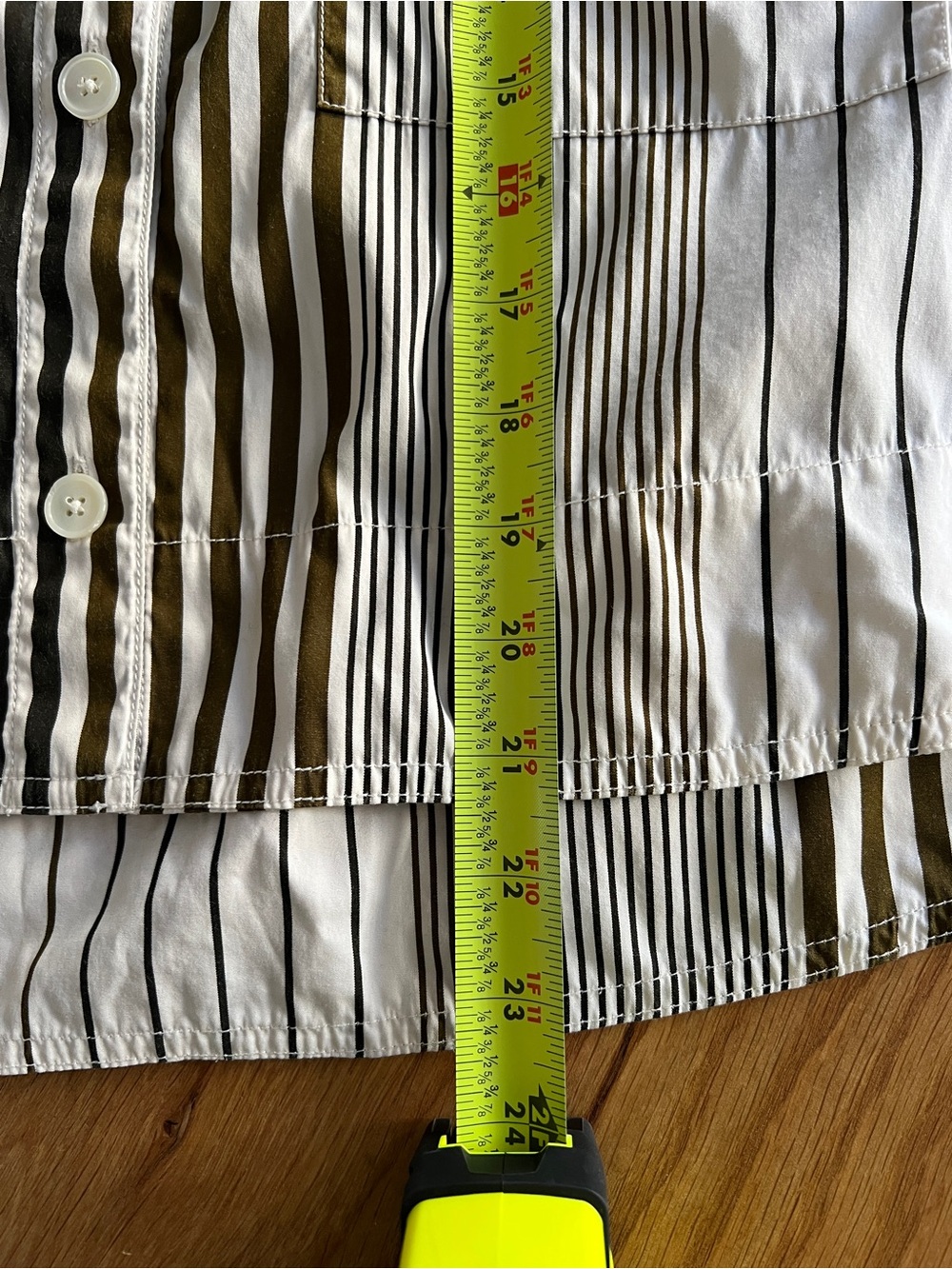 MADEWELL CURVE-HEM SHIRT IN POPLIN LIGHTHOUSE STRIPE, SIZE L. - Picture 10 of 11